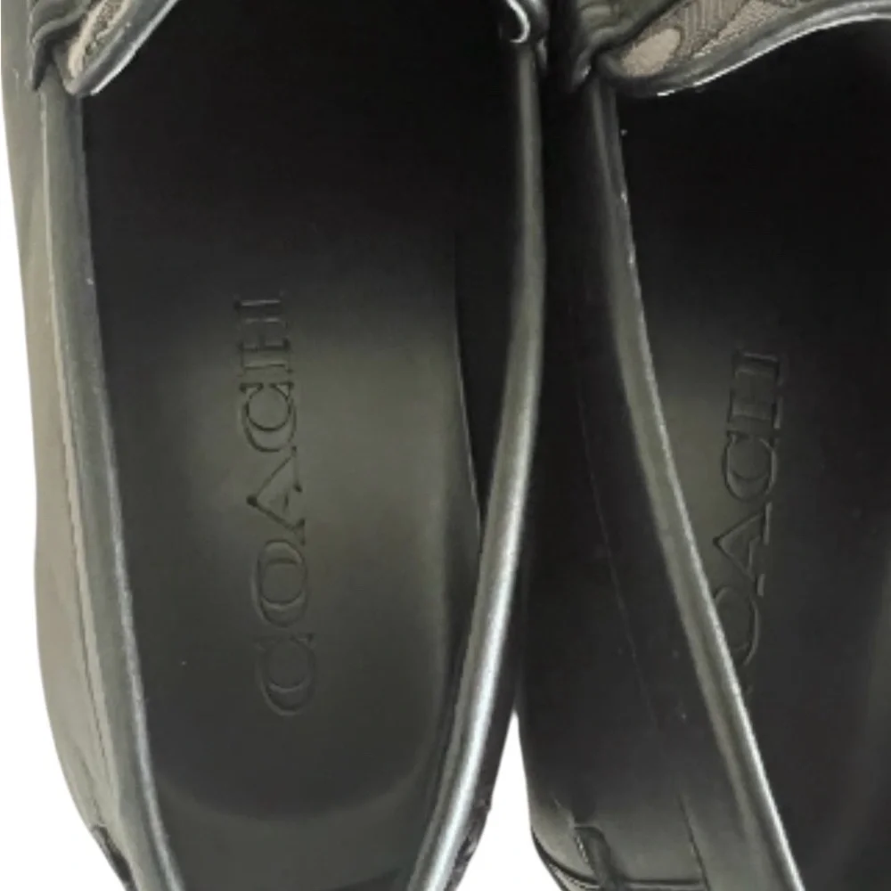Coach Men's Liam Driver Black Signature Loafers with Monogram Fabric - Picture 4 of 7